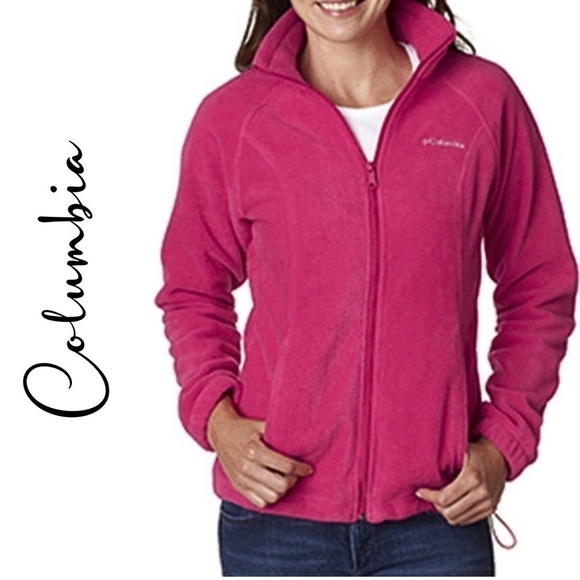 Columbia Benton Springs Full Zip Fleece Soft Pullover Pink Sweater - Picture 1 of 8